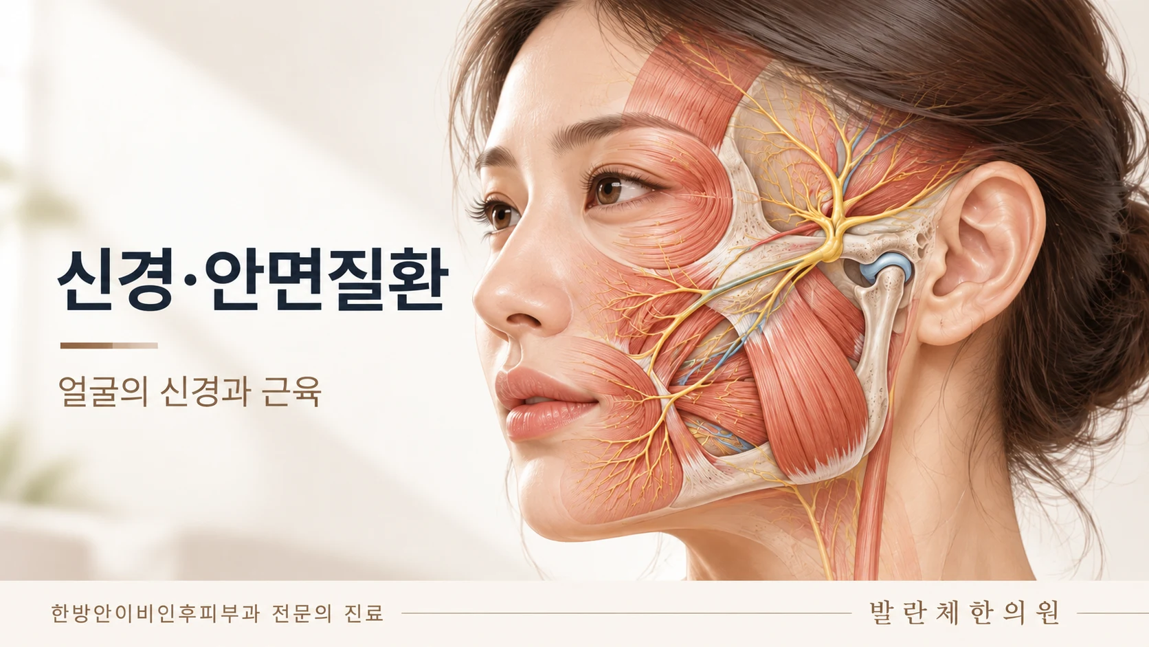 위례 안면신경 한의원 발란체한의원 - 안면신경과 얼굴 근육, 턱관절의 해부학 일러스트